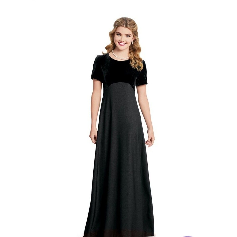 Southeastern Performance Apparel Oratorio Concert Dress Black Velvet Crepe Sz 10